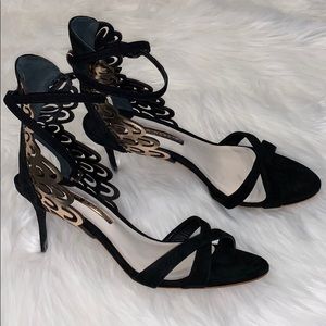NEW 🦋Sophia Webster🦋 black and gold strap heels